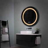 LED Spiegel Rund | Touch-Schalter | Anti-Beschlag-Funktion | Warmweißes Licht - Reyze Seria Salono Model 1